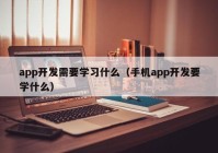 app开发需要学习什么（手机app开发要学什么）